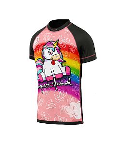 Dětské funkční triko s krátkým rukávem Suspect Animal JEDNOROŽEC černá Bamboo Ultra