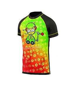 Dětské funkční triko s krátkým rukávem Suspect Animal ROBOKOČKA černá Bamboo Ultra