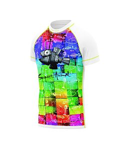 Dětské funkční triko s krátkým rukávem Suspect Animal ROBORYBA bílá Bamboo Light