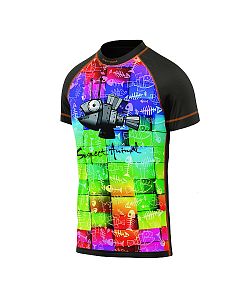 Dětské funkční triko s krátkým rukávem Suspect Animal ROBORYBA černá Bamboo Ultra