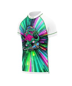 Dětské funkční triko s krátkým rukávem Suspect Animal T-REX bílá Bamboo Ultra