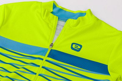 Dětský cyklistický dres Etape Lucky žlutá fluo/modrá