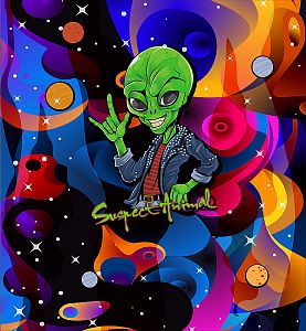 Dětský multifunkční šátek Suspect Animal ALIEN zelená