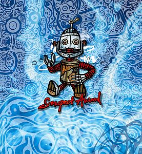 Dětský multifunkční šátek Suspect Animal ROBOT modrá