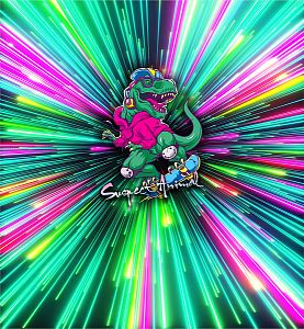 Dětský multifunkční šátek Suspect Animal T-REX zelená