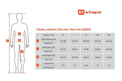 Pánské cyklistické kalhoty Etape Race 3/4 černá