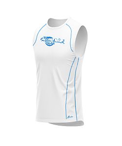 Pánské funkční triko bez rukávů Suspect Animal bílá/modrá Bamboo Ultra