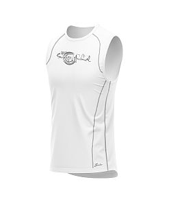Pánské funkční triko bez rukávů Suspect Animal bílá/šedá Bamboo Ultra
