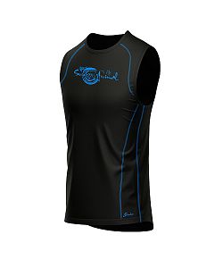 Pánské funkční triko bez rukávů Suspect Animal černá/modrá Bamboo Ultra