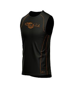 Pánské funkční triko bez rukávů Suspect Animal černá/rezavá Bamboo Ultra