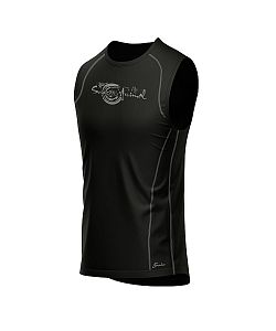 Pánské funkční triko bez rukávů Suspect Animal černá/šedá Bamboo Ultra