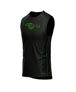 Pánské funkční triko bez rukávů Suspect Animal černá/zelená Bamboo Ultra