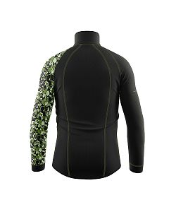 Pánské funkční triko dlouhý rukáv se zipem Suspect Animal CAMO černá Bamboo Heavy