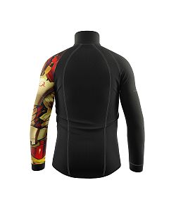 Pánské funkční triko dlouhý rukáv se zipem Suspect Animal IRON MAN černá Bamboo Thermo
