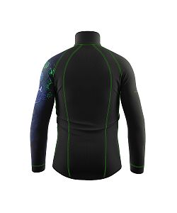Pánské funkční triko dlouhý rukáv se zipem Suspect Animal MECHANIC černá Bamboo Thermo