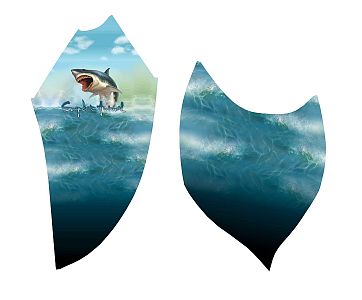 Pánské funkční triko s dlouhým rukávem Suspect Animal SHARK bílá Bamboo Ultra