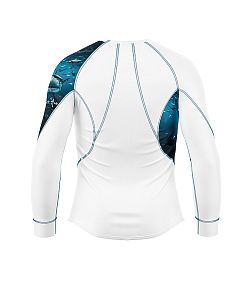 Pánské funkční triko s dlouhým rukávem Suspect Animal SHARK bílá Bamboo Ultra