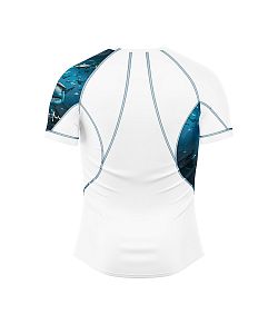 Pánské funkční triko s krátkým rukávem Suspect Animal SHARK bílá Bamboo Ultra