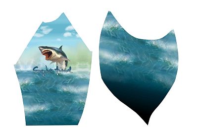 Pánské funkční triko s krátkým rukávem Suspect Animal SHARK bílá