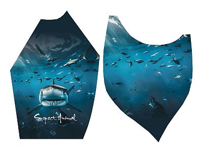 Pánské funkční triko s krátkým rukávem Suspect Animal SHARK černá Bamboo Ultra