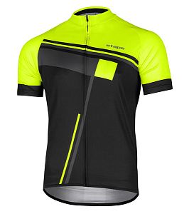 Pánský cyklistický dres Etape Cube černá/žlutá fluo
