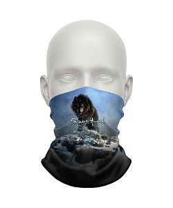 Pánský multifunkční šátek Suspect Animal WOLF modrá