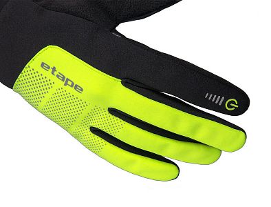 Zimní rukavice Etape Skin WS+ černá/žlutá fluo