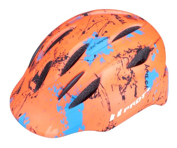 Dětská cyklistická helma PRO-T Plus Avila In mold oranžová neon matná
