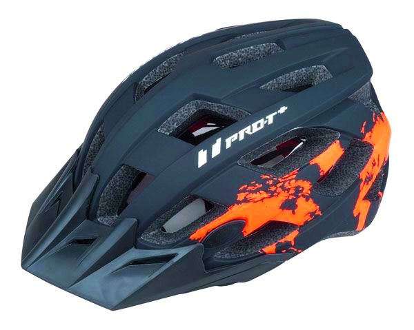 Cyklistická helma PRO-T Plus Soria In mold černo-oranžová neon matná