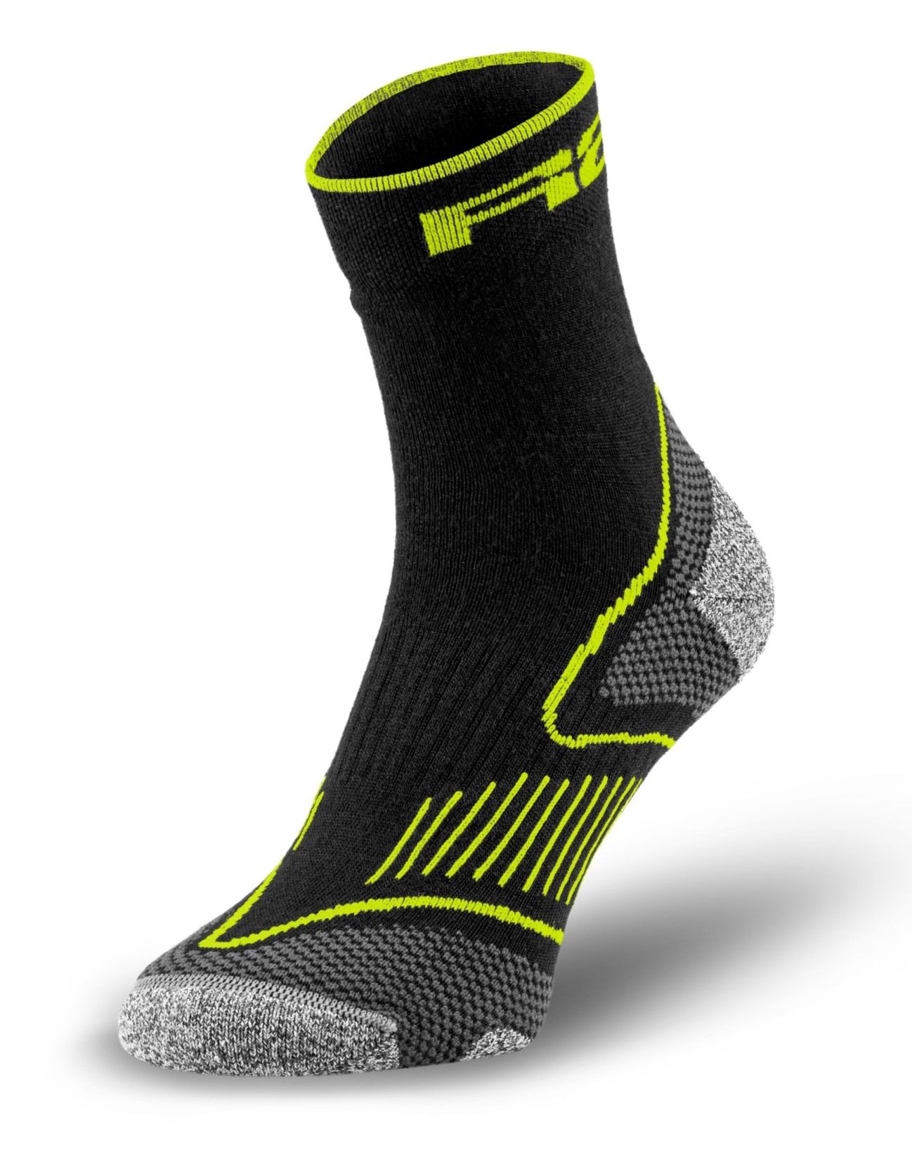 Pánské merino ponožky R2 CHALLENGE černá/zelená