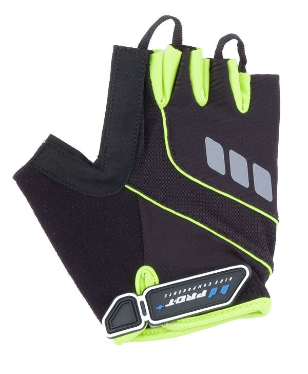 Dámské cyklistické rukavice PRO-T Plus Riva černo-zelená fluor