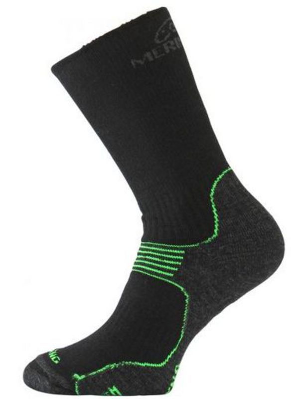 Merino ponožky Lasting WSB 906 černá/zelená