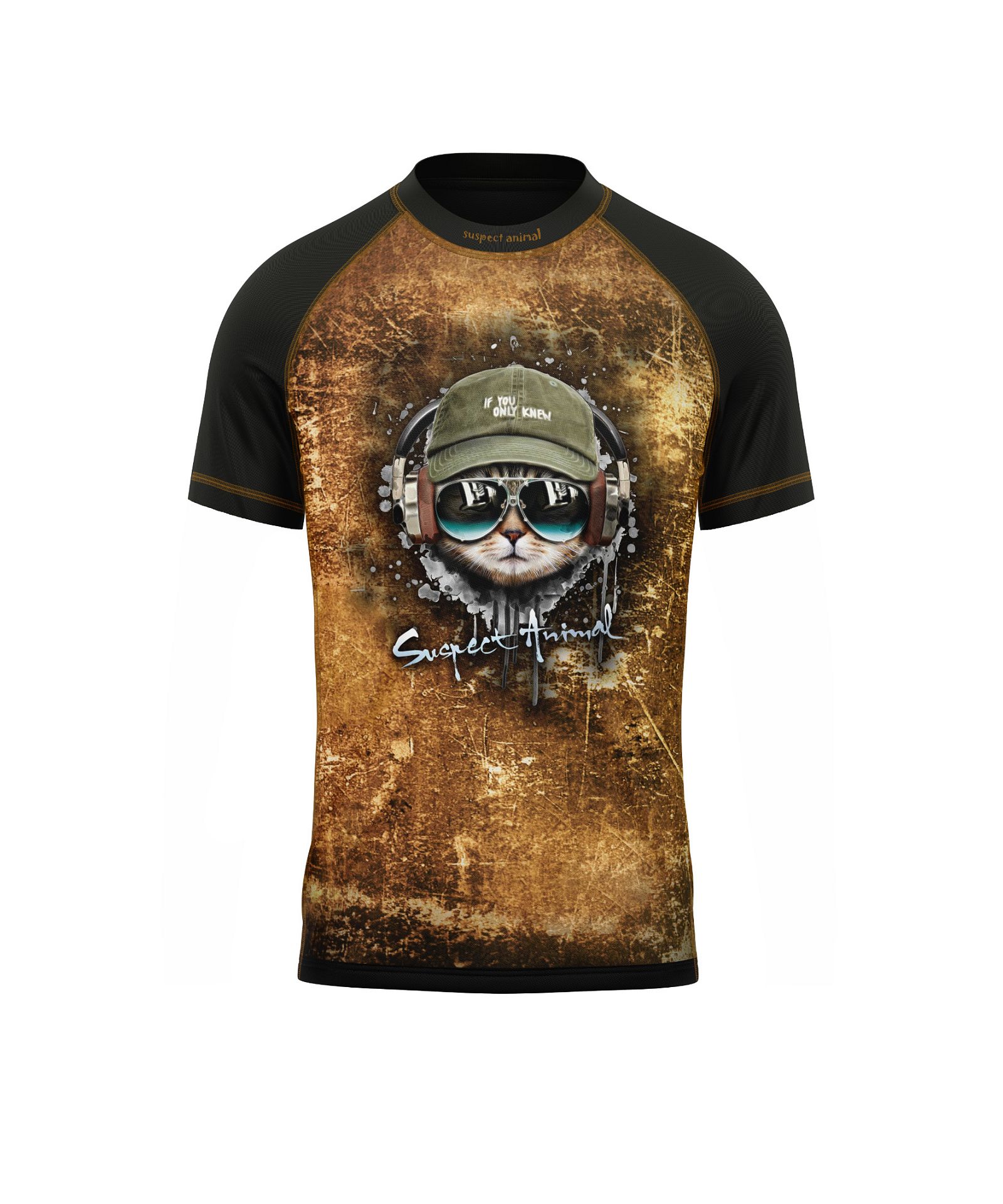 Dětské funkční triko s krátkým rukávem Suspect Animal KEEP CALM černá Bamboo Ultra