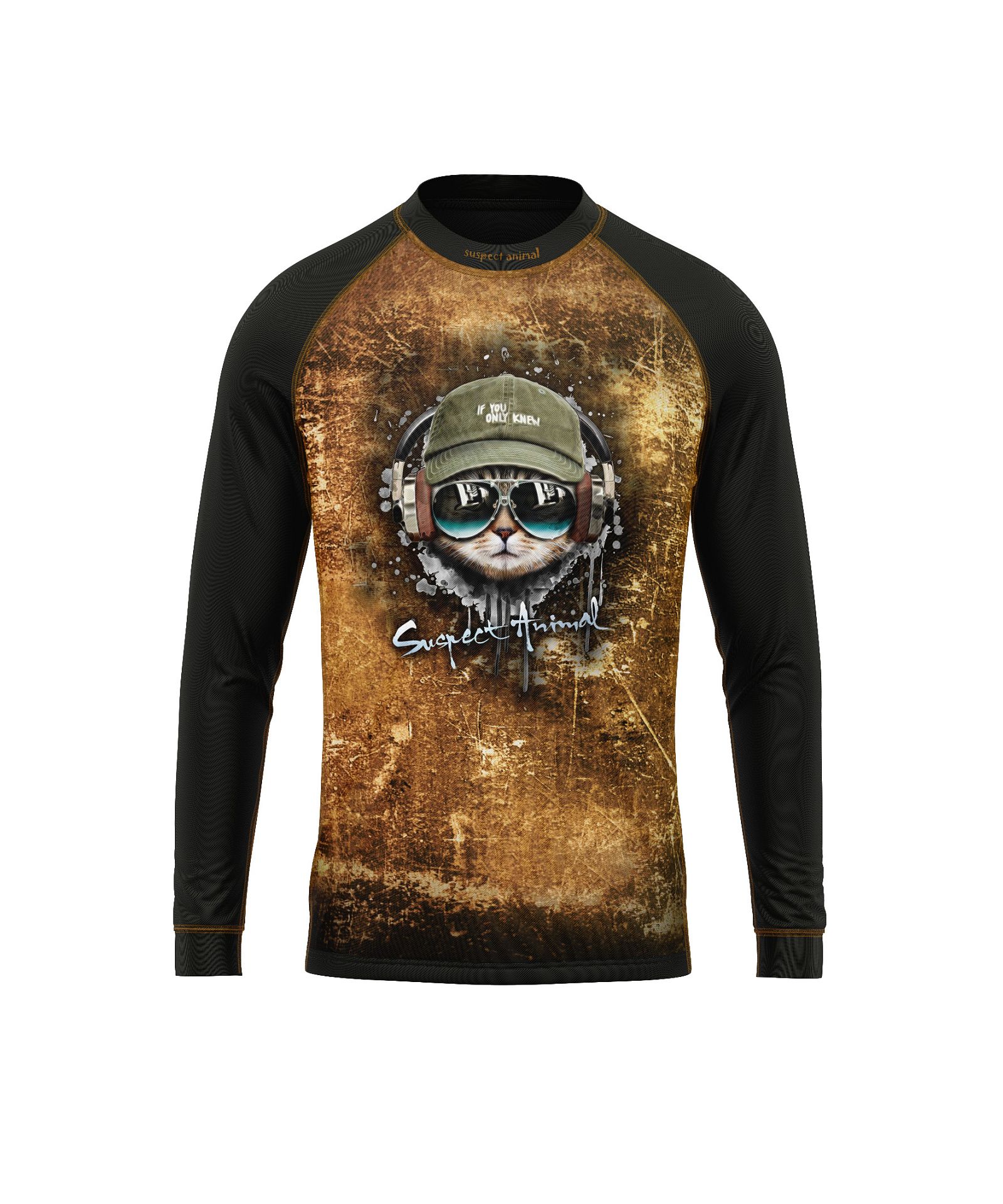 Dětské funkční triko s dlouhým rukávem Suspect Animal KEEP CALM černá Bamboo Ultra