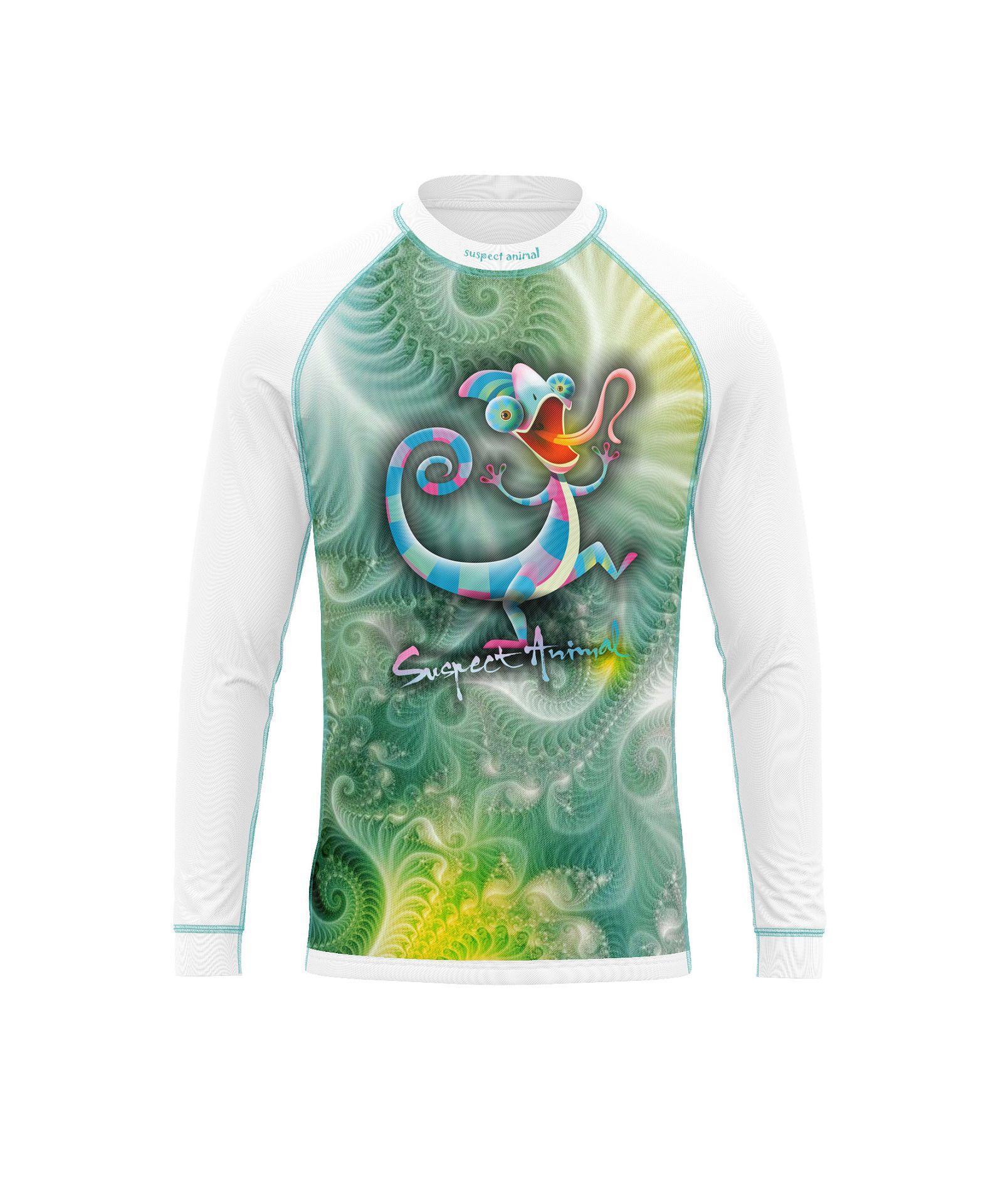 Dětské funkční triko s dlouhým rukávem Suspect Animal CHAMELEON bílá Bamboo Ultra