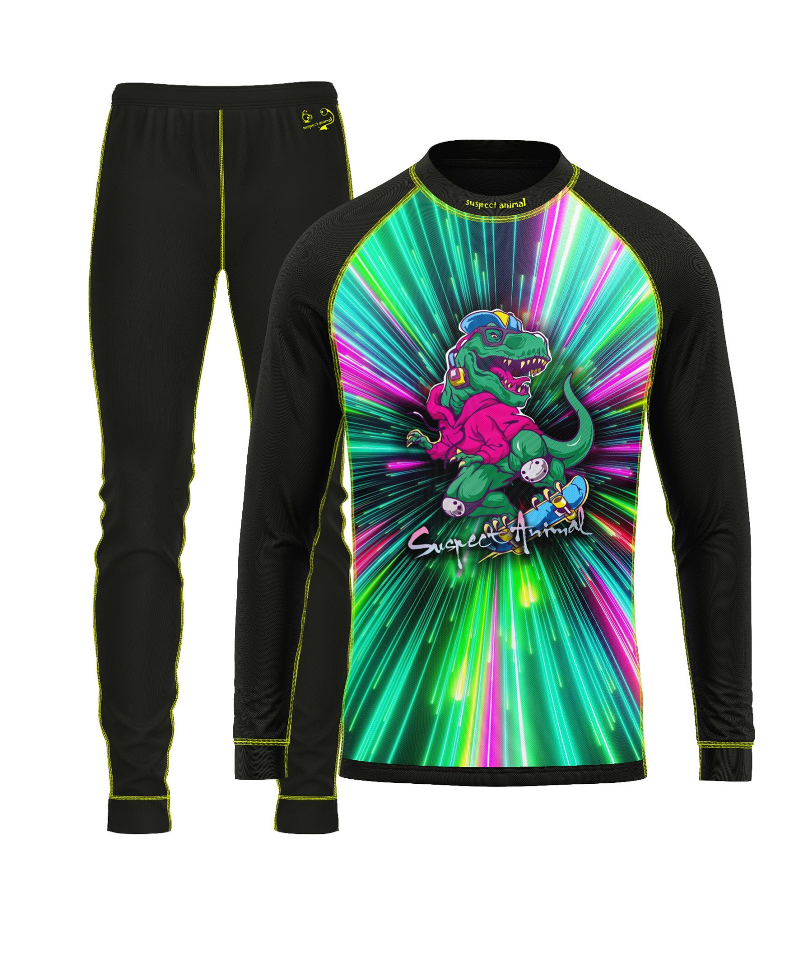Dětský funkční set Suspect Animal T-REX černá Bamboo Ultra