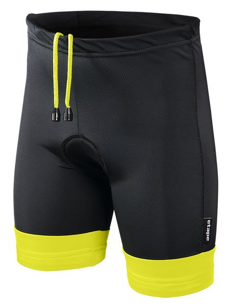 Dětské cyklistické kalhoty Etape Junior černá/žlutá fluo