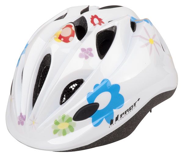 Dětská cyklistická helma PRO-T Plus Toledo In mold bílá mořské květy