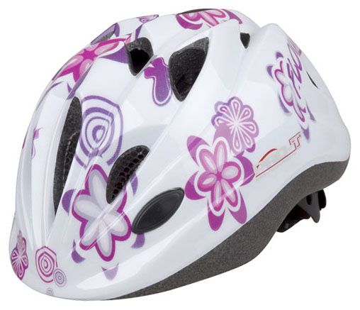 Dětská cyklistická helma PRO-T Plus Toledo In mold bílá květy