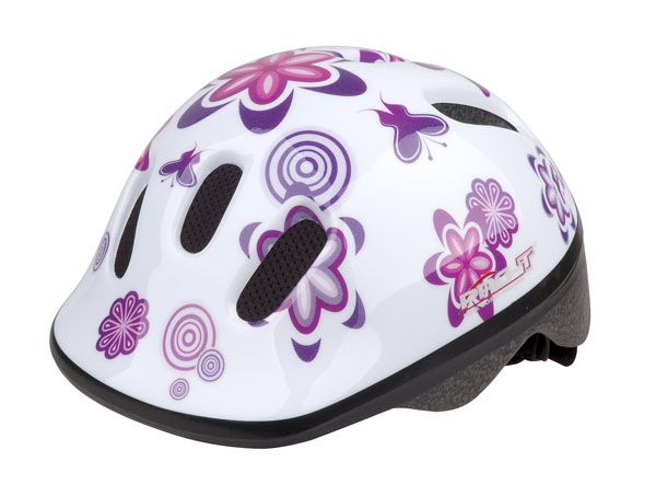 Dětská cyklistická helma PRO-T Fafe bílá květy