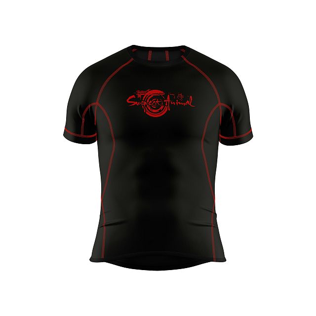 Pánské funkční triko s krátkým rukávem Suspect Animal černá/červená