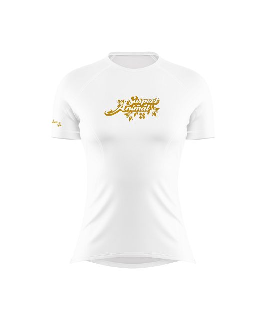 Dámské funkční triko s krátkým rukávem Suspect Animal bílá/zlatá