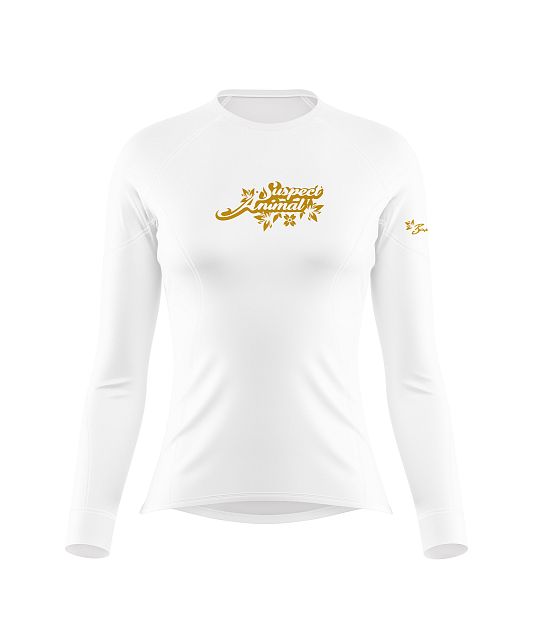 Dámské funkční triko s dlouhým rukávem Suspect Animal bílá/zlatá