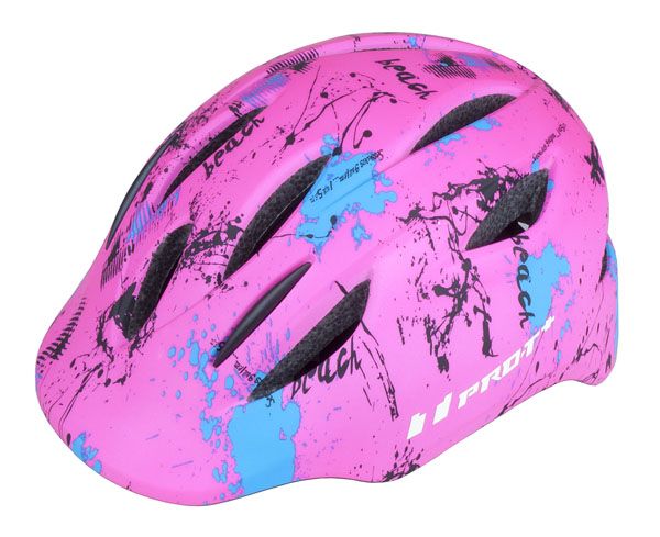 Dětská cyklistická helma PRO-T Plus Avila In mold růžová neon matná beach