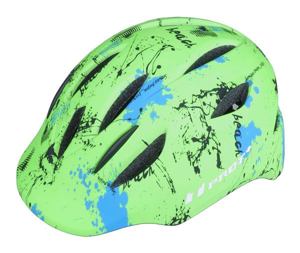 Dětská cyklistická helma PRO-T Plus Avila In mold zelená neon matná beach