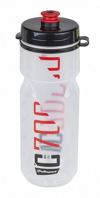 Láhev POLISPORT C700 0,7l průhledná-černá-červená