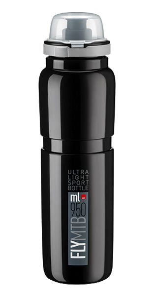 Láhev ELITE Fly MTB 0,95l černá, šedé logo