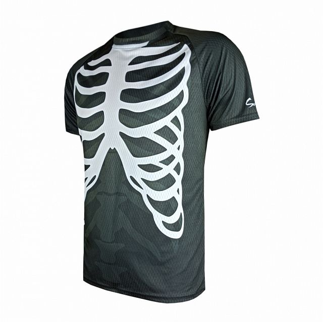 Pánský cyklistický dres Cykloanimal Skeleton černá