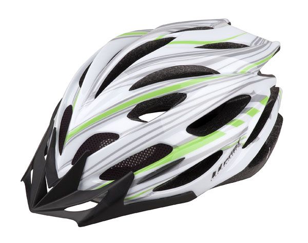 Cyklistická helma PRO-T PRO-T Zamora bílo-zeleno-šedá