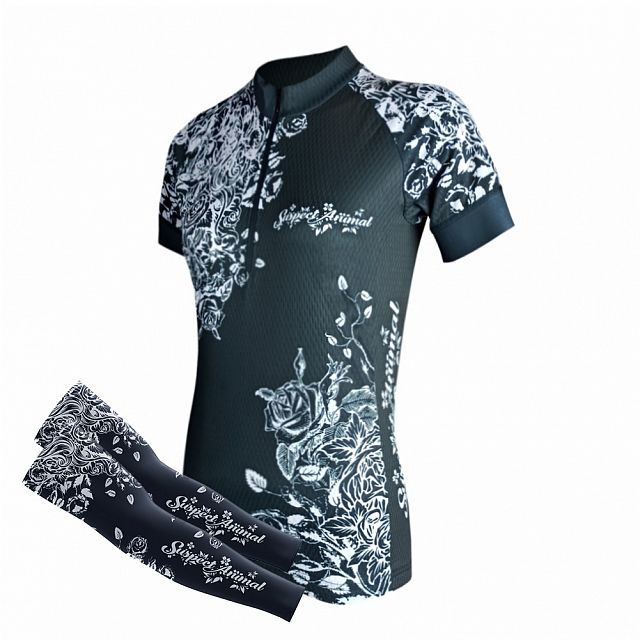 Dámský cyklistický dres Cykloanimal Clara černá + návleky na ruce černá